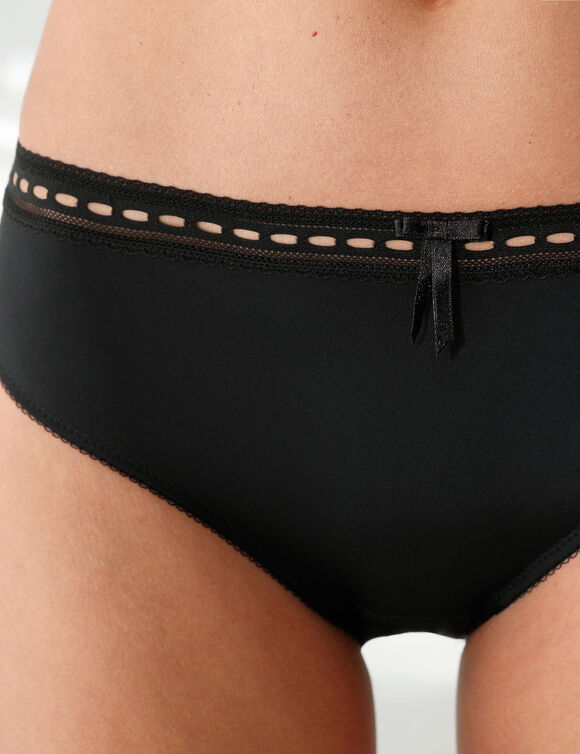 Culotte forme midi taille haute microfibre et ceinture dentelle - lot de 3 (neutre) Culotte forme midi taille haute microfibre et ceinture dentelle - lot de 3 (neutre)